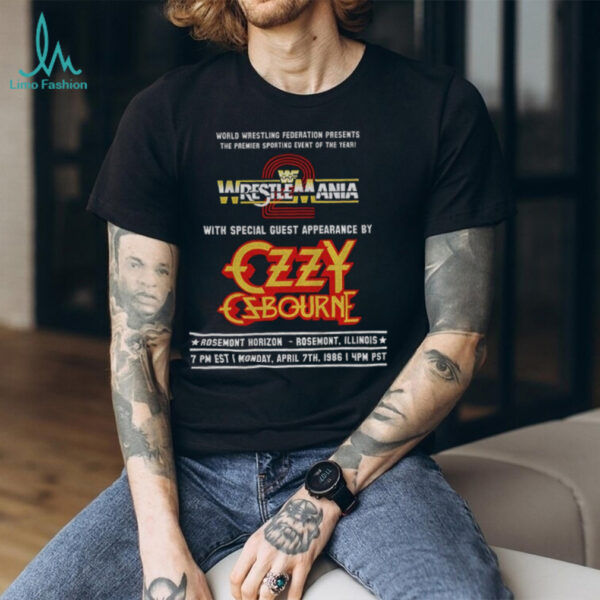 Ozzy Osbourne WrestleMania WWE with special guest appearance World Wrestling Federation Presents shirt