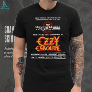 Ozzy Osbourne WrestleMania WWE with special guest appearance World Wrestling Federation Presents shirt