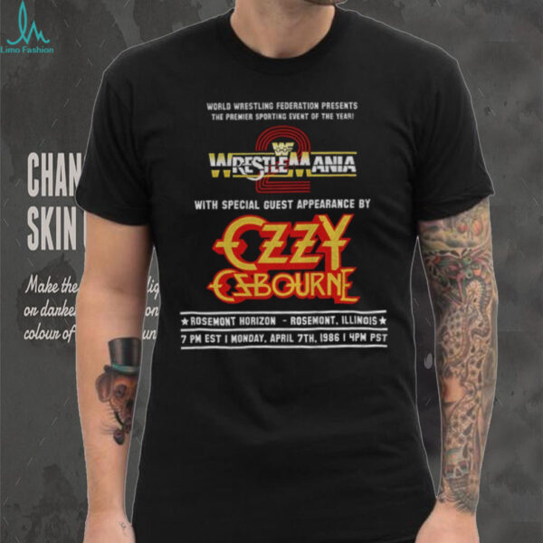 Ozzy Osbourne WrestleMania WWE with special guest appearance World Wrestling Federation Presents shirt