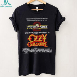 Ozzy Osbourne WrestleMania WWE with special guest appearance World Wrestling Federation Presents shirt