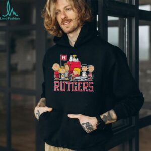 Peanuts characters and Rutgers University flag shirt