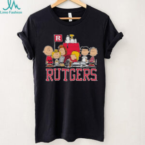 Peanuts characters and Rutgers University flag shirt