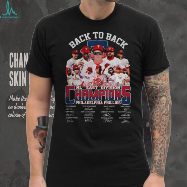 Philadelphia Phillies Back to Back 2024 2025 NL East Division Champions signatures shirt