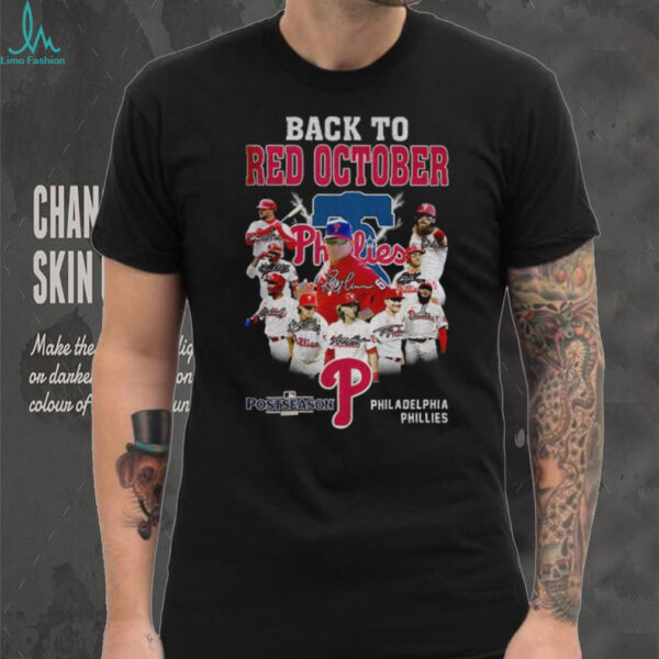 Philadelphia Phillies Back to Red October Postseason signatures shirt