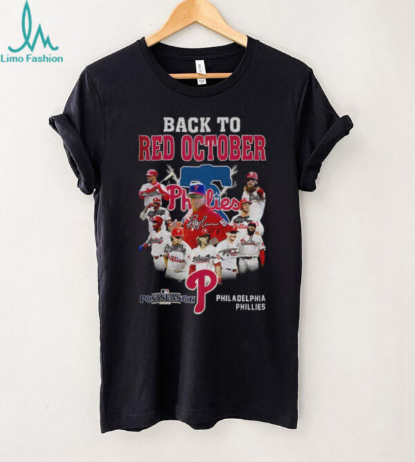 Philadelphia Phillies Back to Red October Postseason signatures shirt