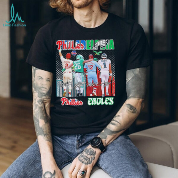Philadelphia Phillies vs Philadelphia Eagles signatures team logo shirt