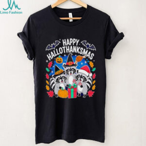 Raccoon Happy Hallothanksmas shirt