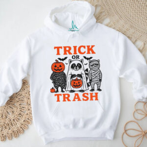 Raccoon pumpkin trick or trash spooky season Halloween shirt