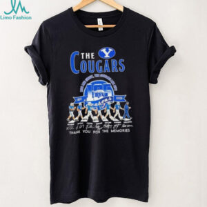 Rise and shout the Cougars are out 105 seasons Lavell Edwards and legends abbey road signatures shirt