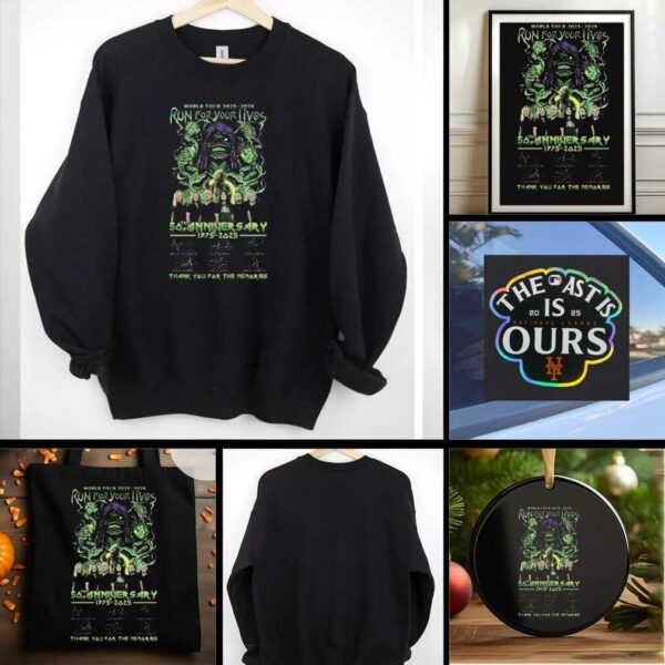Run For Your Lives World Tour 2025 2026 50th Anniversary 1975 2025 Signatures Thank You For The Memories T shirt