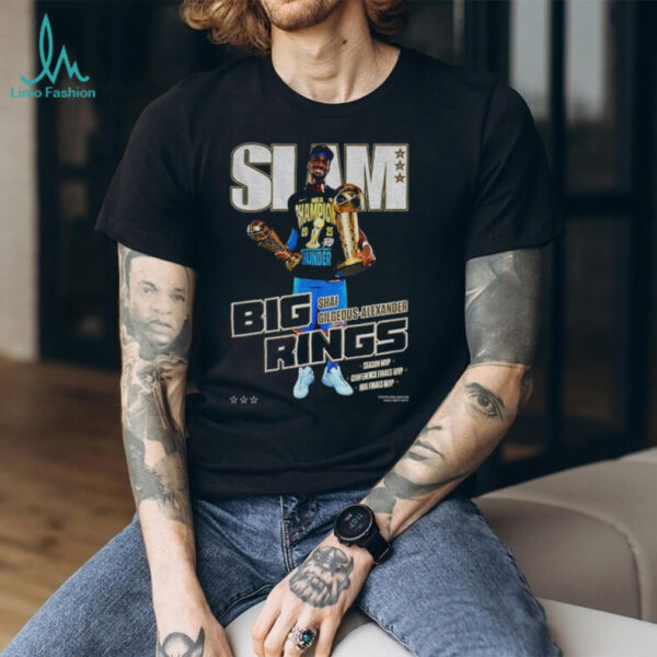 SLAM Shai Gilgeous Alexander Oklahoma City Thunder Basketball Big Rings MVP shirt