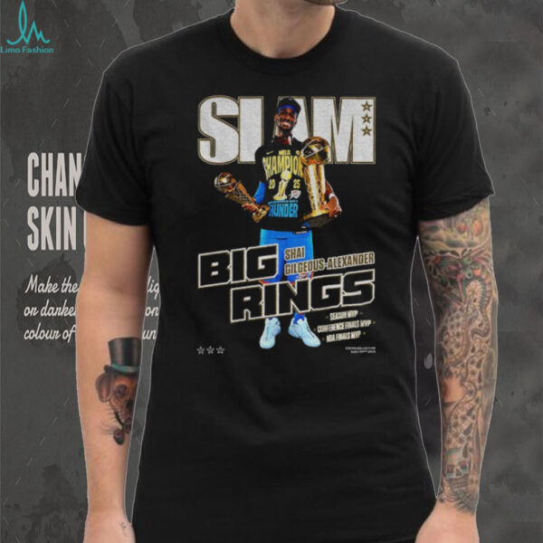 SLAM Shai Gilgeous Alexander Oklahoma City Thunder Basketball Big Rings MVP shirt