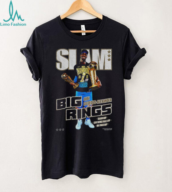 SLAM Shai Gilgeous Alexander Oklahoma City Thunder Basketball Big Rings MVP shirt