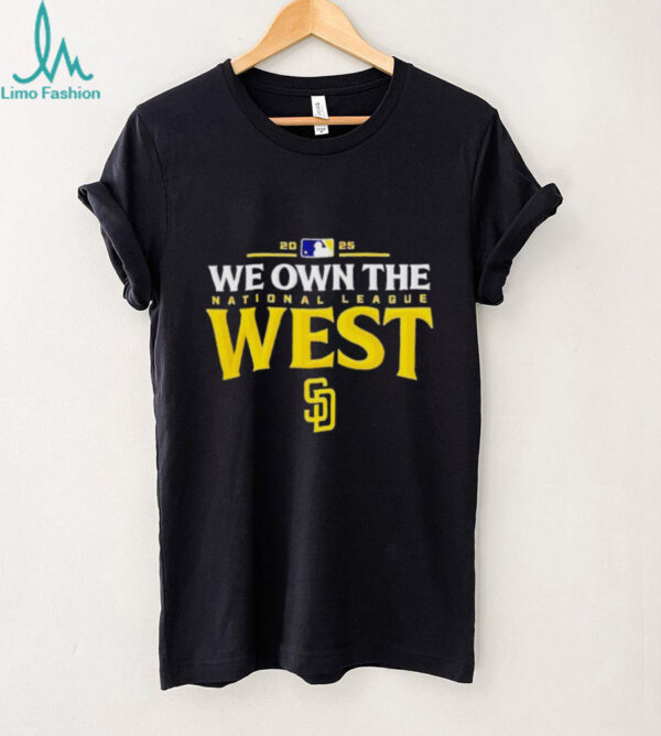 San Diego Padres we own the national league West 2025 MLB division champions shirt