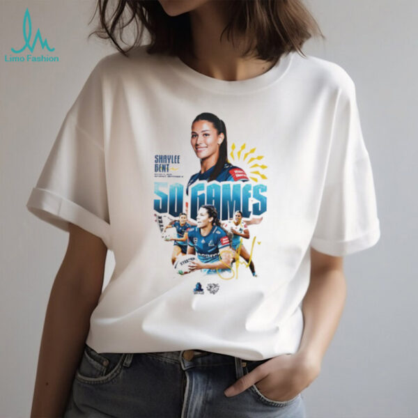 Shaylee Bent Gold Coast Titans Women in the NRLW 50 games signature shirt