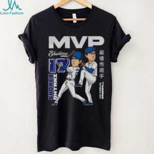 Shohei Ohtani Dual Threat MVP Los Angeles Dodgers MLB Baseball cartoon shirt