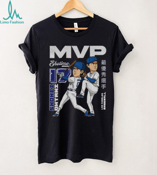 Shohei Ohtani Dual Threat MVP Los Angeles Dodgers MLB Baseball cartoon shirt