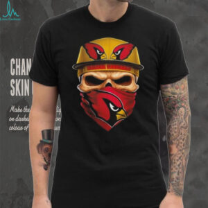 Skull wearing a face scarf Arizona Cardinals football shirt