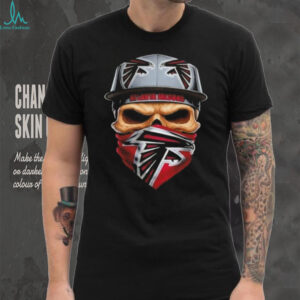 Skull wearing a face scarf Atlanta Falcons football shirt