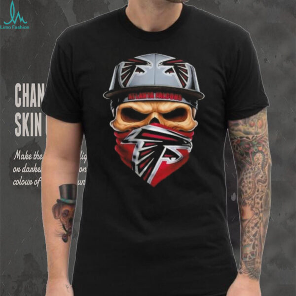 Skull wearing a face scarf Atlanta Falcons football shirt