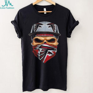 Skull wearing a face scarf Atlanta Falcons football shirt