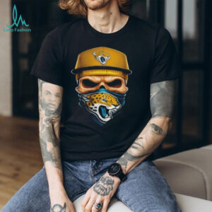 Skull wearing a face scarf Jacksonville Jaguars football shirt