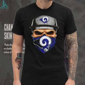 Skull wearing a face scarf Los Angeles Rams football shirt