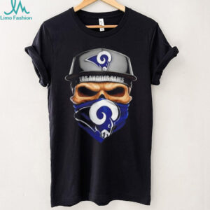 Skull wearing a face scarf Los Angeles Rams football shirt