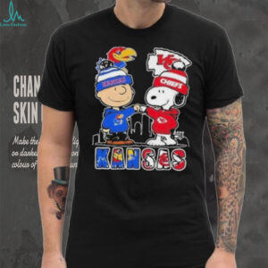 Snoopy X Charlie Brown Kansas Sports Jayhawks X Chiefs Skyline 2025 T shirt