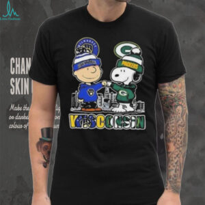 Snoopy X Charlie Brown Wisconsin Sports Milwaukee Brewers X Green Bay Packers Skyline 2025 T shirt