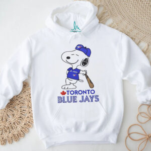 Snoopy in a Toronto Blue Jays baseball logo shirt