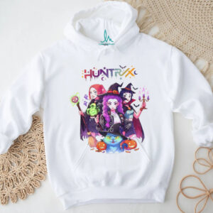 Spooky Huntrix Halloween Kpop Demon Hunters Saja Girls and Derpy Tiger shirt