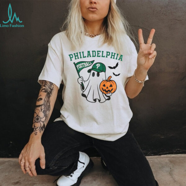 Spooky and pumpkin Philadelphia Eagles American football team game day Halloween shirt
