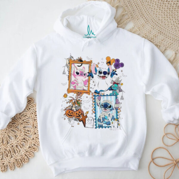 Stitch And Angel Halloween Friends Spooky Cartoon shirt