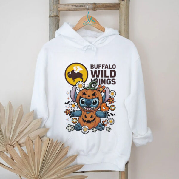 Stitch Halloween with Buffalo Wild Wings logo shirt