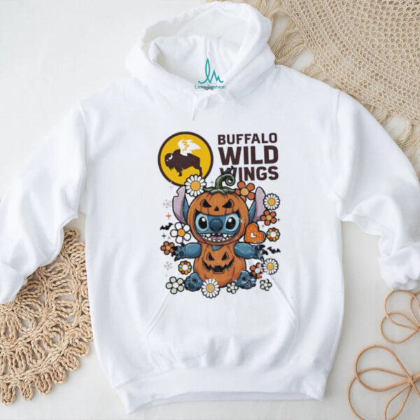 Stitch Halloween with Buffalo Wild Wings logo shirt