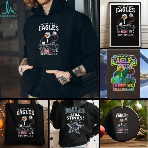 Super Bowl Philadelphia Eagles champs kickoff WC beat Dallas Cowboys still stinks mascot shirt