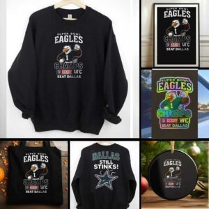Super Bowl Philadelphia Eagles champs kickoff WC beat Dallas Cowboys still stinks mascot shirt