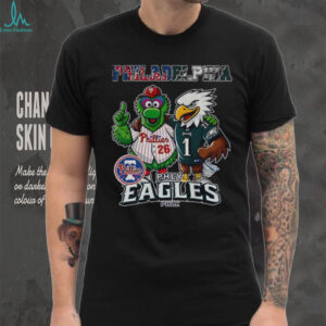 Swoop and Phanatic Philadelphia Eagles and Philadelphia Phillies mascots shirt