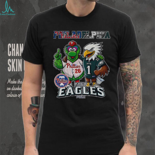 Swoop and Phanatic Philadelphia Eagles and Philadelphia Phillies mascots shirt
