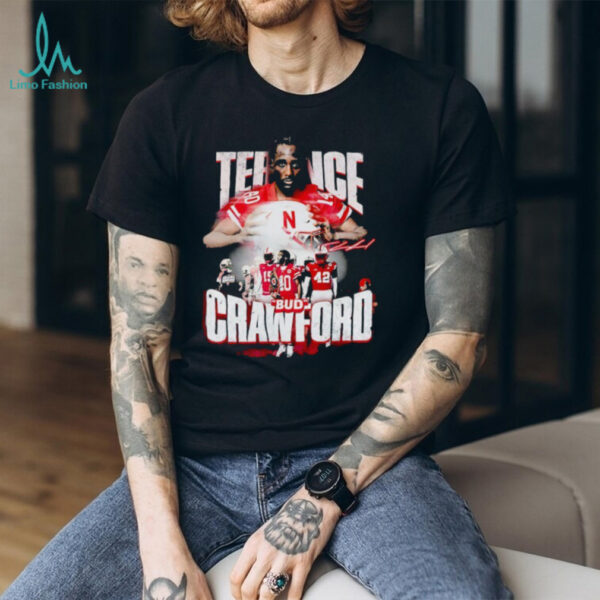Terence Crawford Bud Nebraska Cornhuskers football signature shirt
