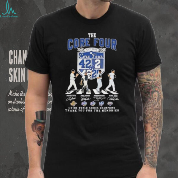 The Core Four New York Yankees Jeter Rivera Posada Pettitte abbey road signatures shirt