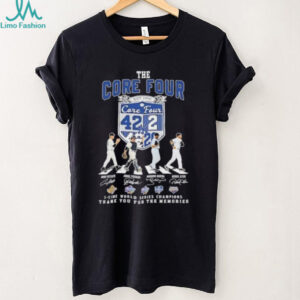 The Core Four New York Yankees Jeter Rivera Posada Pettitte abbey road signatures shirt