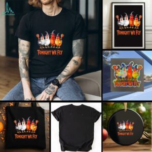Tonight We Fly Funny Witch Chicken Halloween shirt