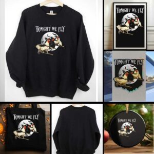 Tonight We Fly Spooky Season Witch Chicken Halloween shirt