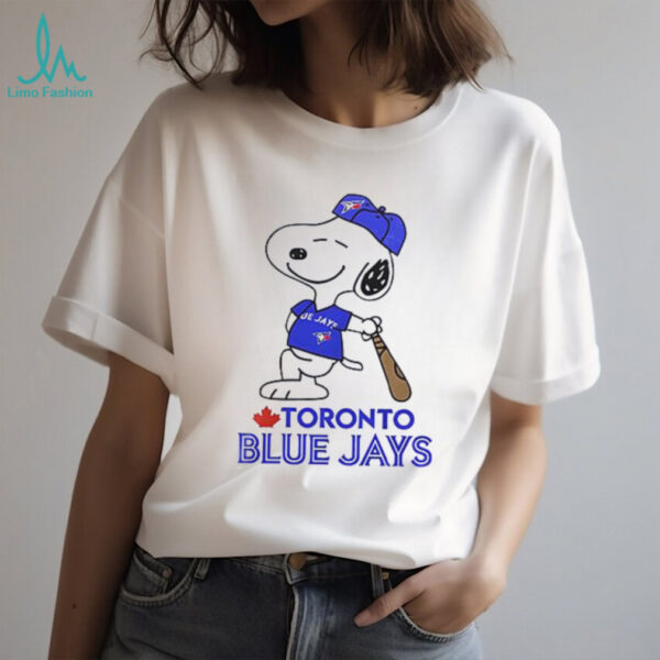Toronto Blue Jays x Peanuts Snoopy baseball cartoon shirt