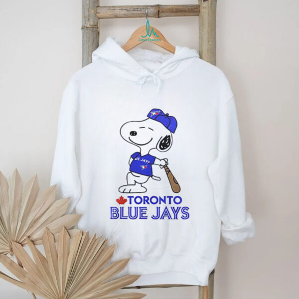 Toronto Blue Jays x Peanuts Snoopy baseball cartoon shirt