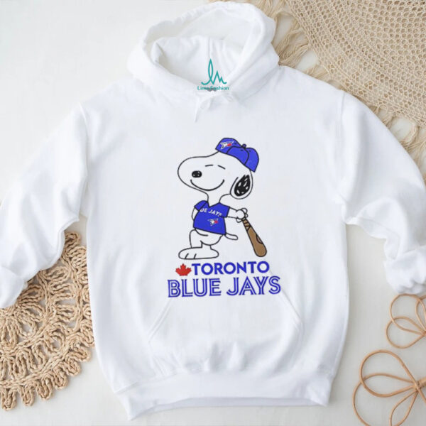 Toronto Blue Jays x Peanuts Snoopy baseball cartoon shirt