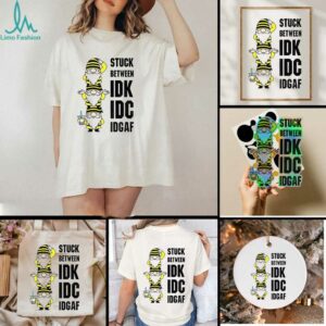 Gnome stuck between IDK IDC IDGAF shirt
