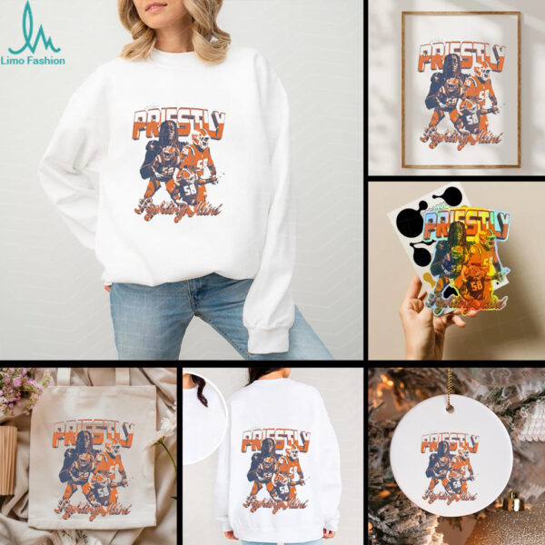 Melvin Priestly Illinois Fighting Illini football player collage graphic shirt